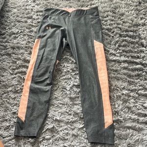 under armour grey and peach cut out leggings